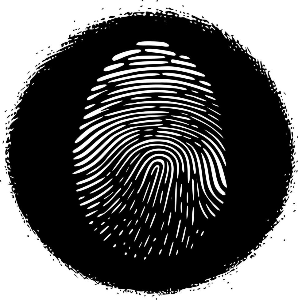 Fingerprint - Minimalist and Flat Logo - Vector illustration
