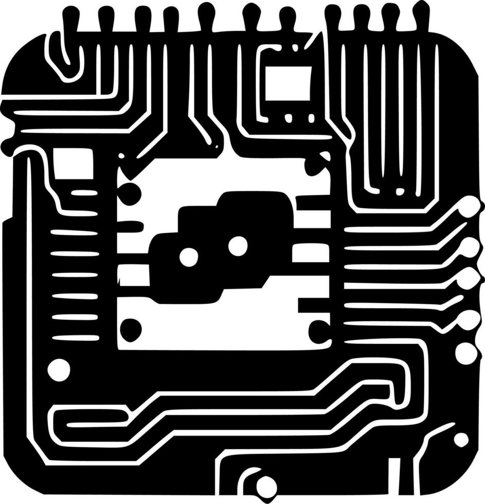 circuito tablero - minimalista y plano logo - vector ilustración