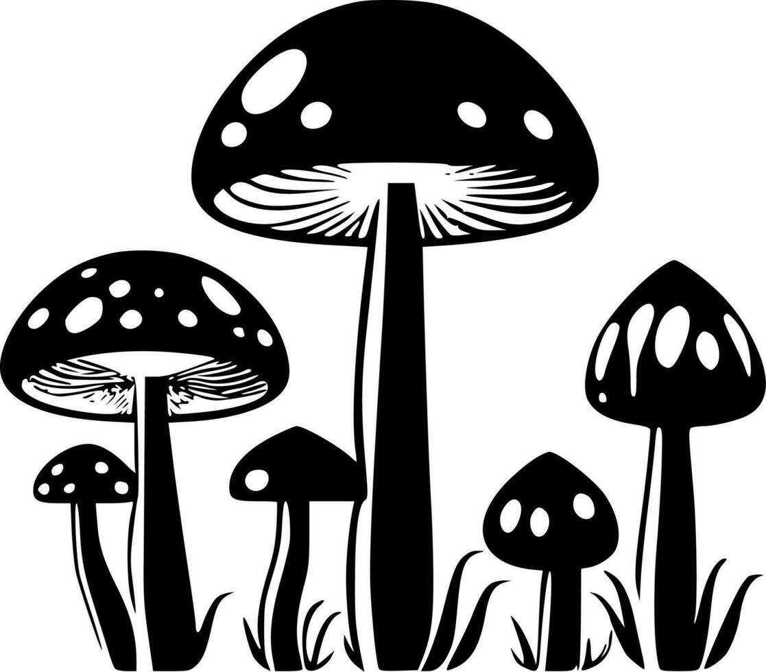 Mushrooms - Minimalist and Flat Logo - Vector illustration