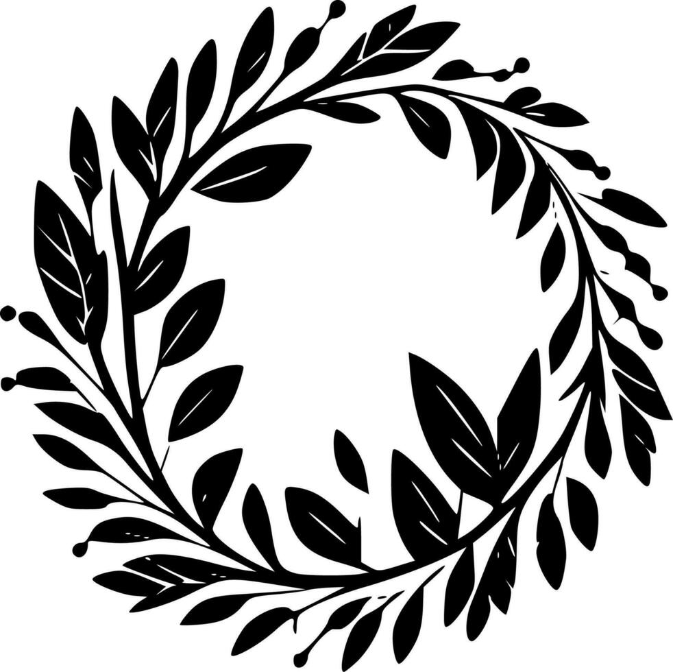 Wreath - Minimalist and Flat Logo - Vector illustration