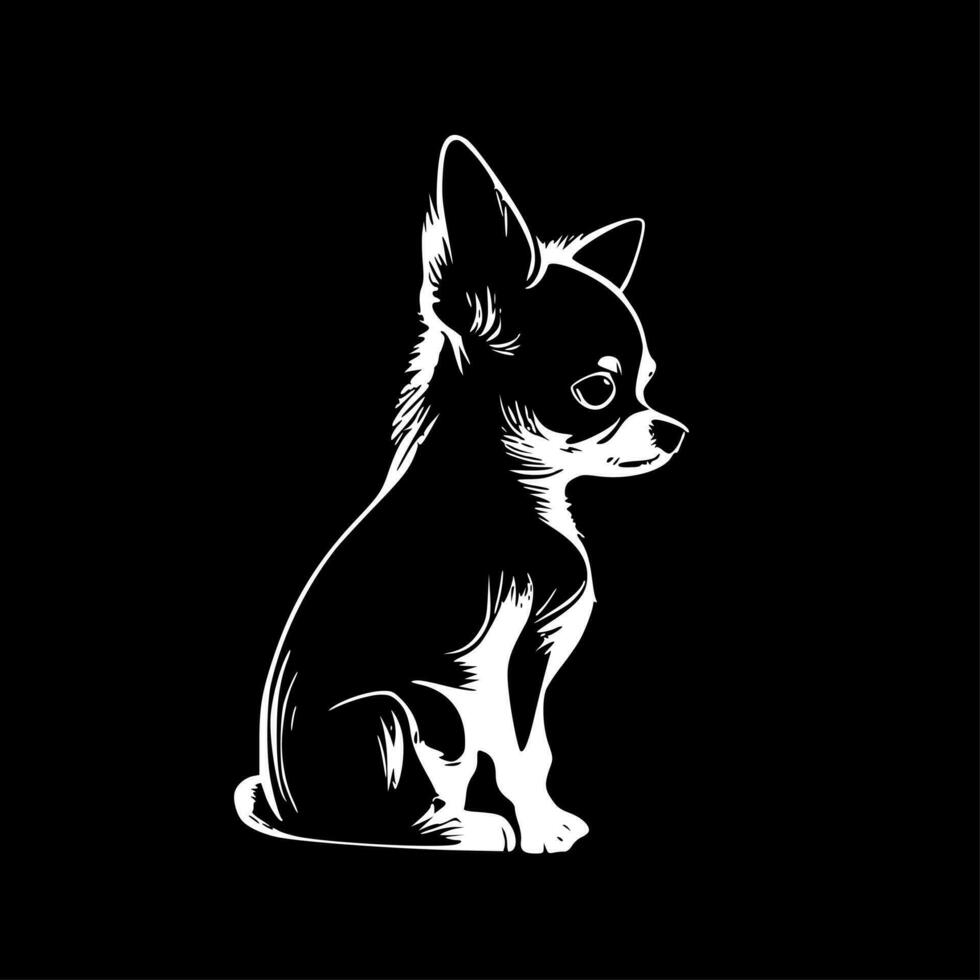 chihuahua, negro y blanco vector ilustración