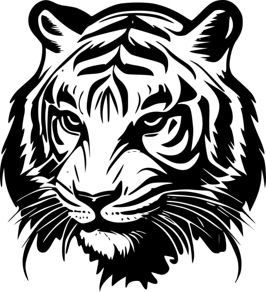 tigres, negro y blanco vector ilustración