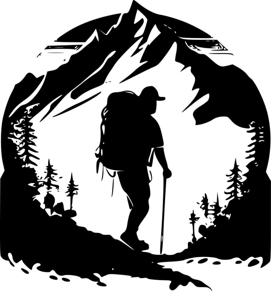 Hiking - High Quality Vector Logo - Vector illustration ideal for T-shirt graphic