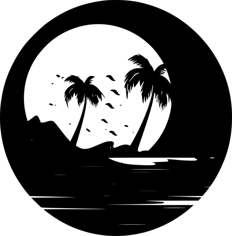 Beach Background - Minimalist and Flat Logo - Vector illustration