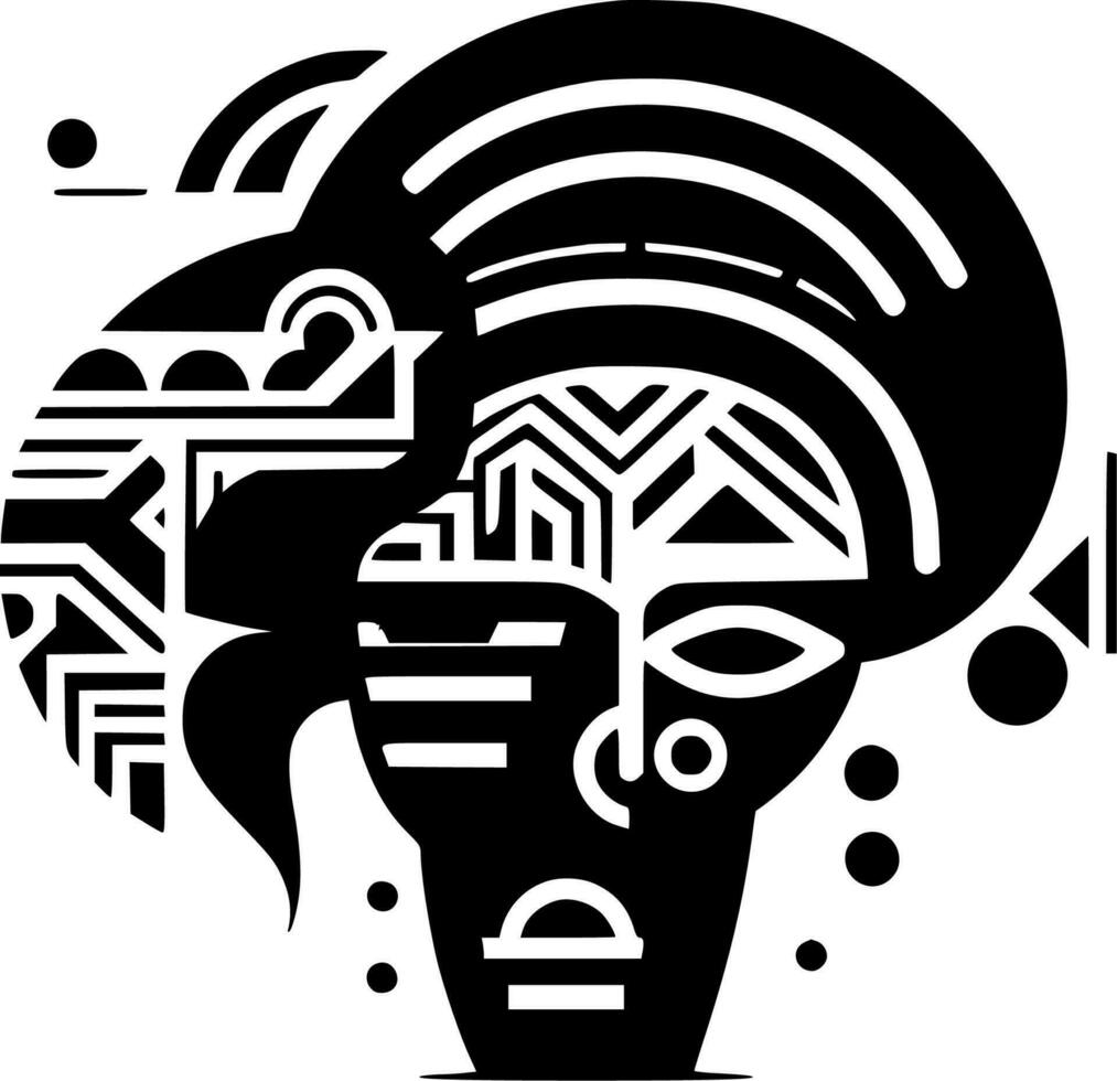 africano - minimalista y plano logo - vector ilustración