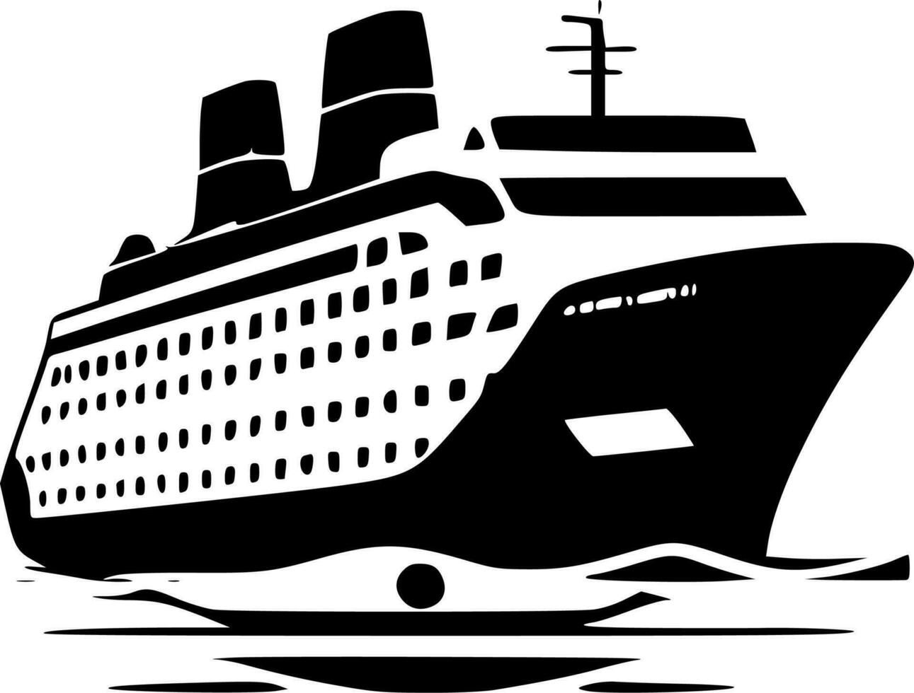 Cruise Ship - Minimalist and Flat Logo - Vector illustration