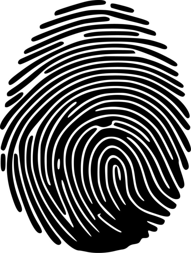 Fingerprint, Black and White Vector illustration