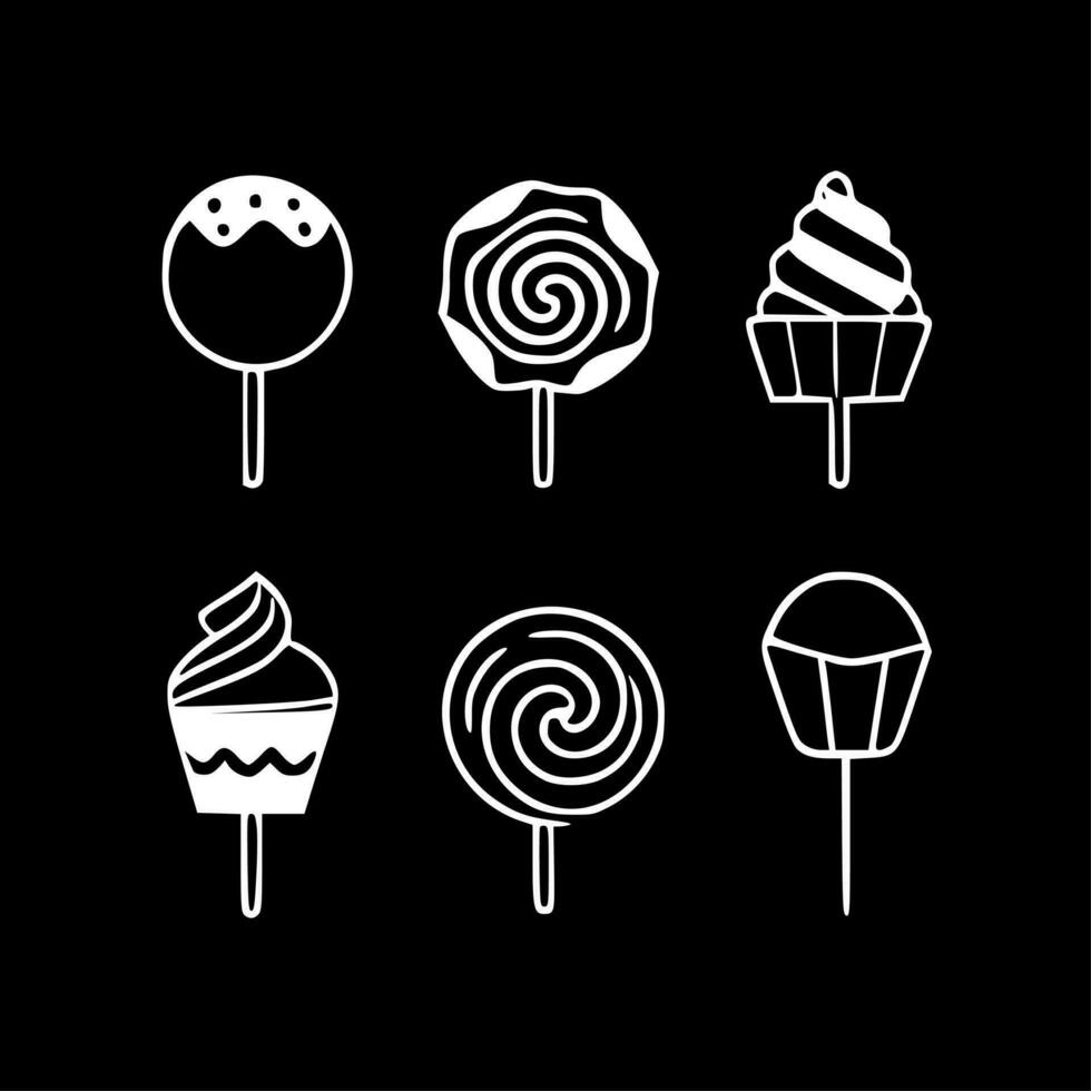 Sweets - Black and White Isolated Icon - Vector illustration