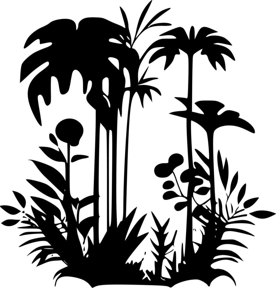 selva, negro y blanco vector ilustración