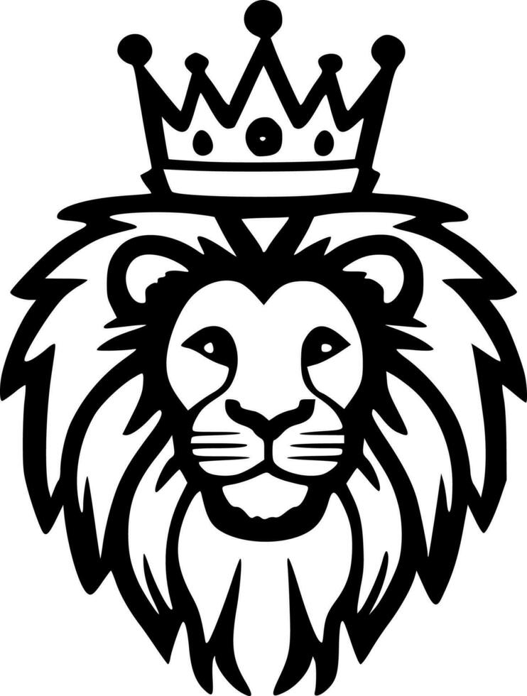 Lion's Crown - Black and White Isolated Icon - Vector illustration