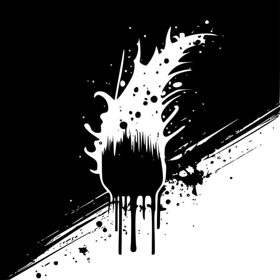 Brush Strokes - Black and White Isolated Icon - Vector illustration