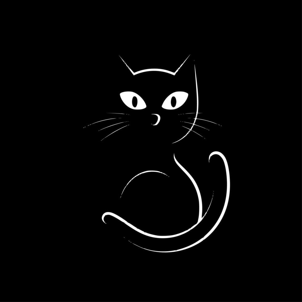 Black Cat - Minimalist and Flat Logo - Vector illustration