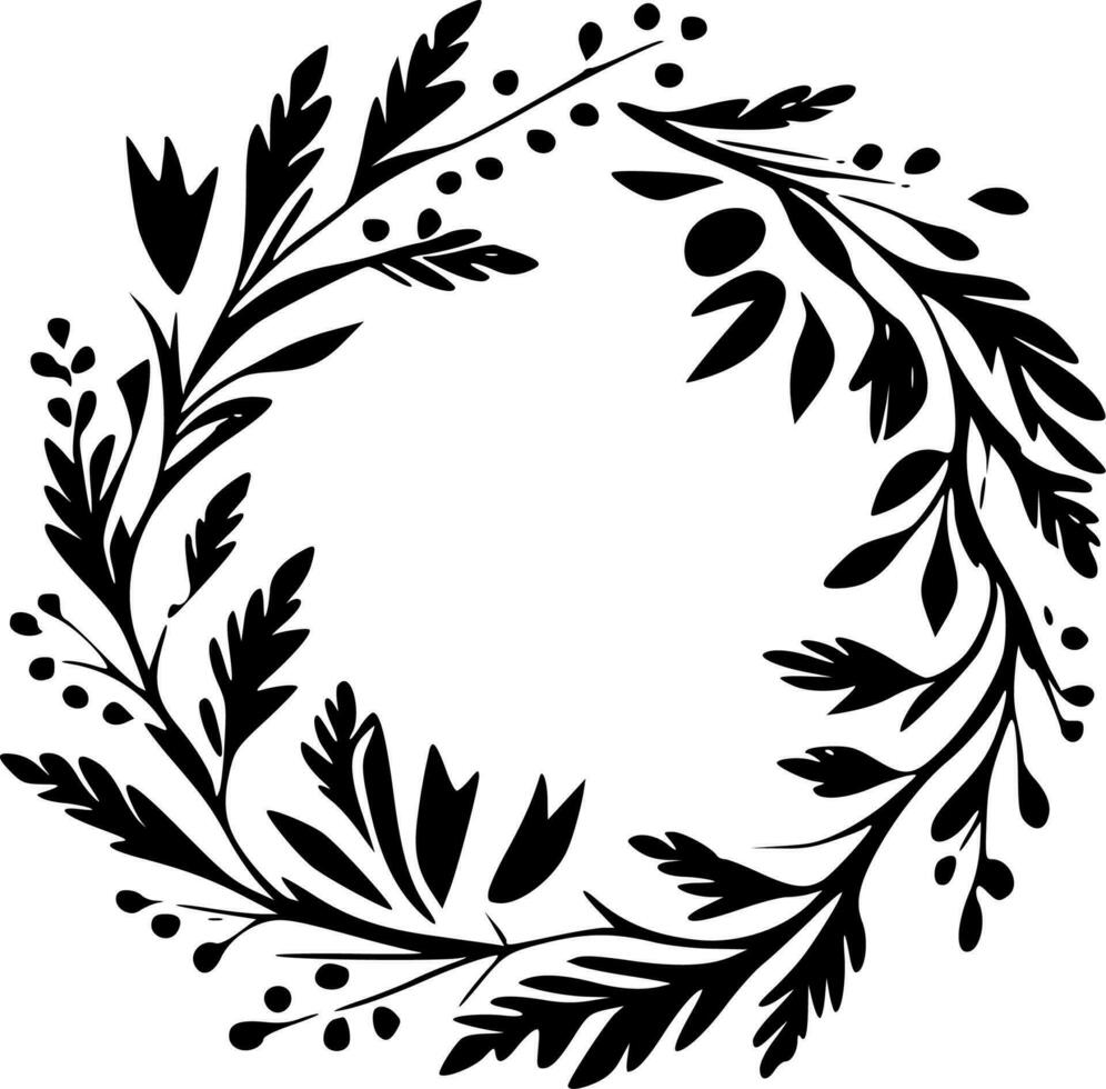 Wreath - Minimalist and Flat Logo - Vector illustration