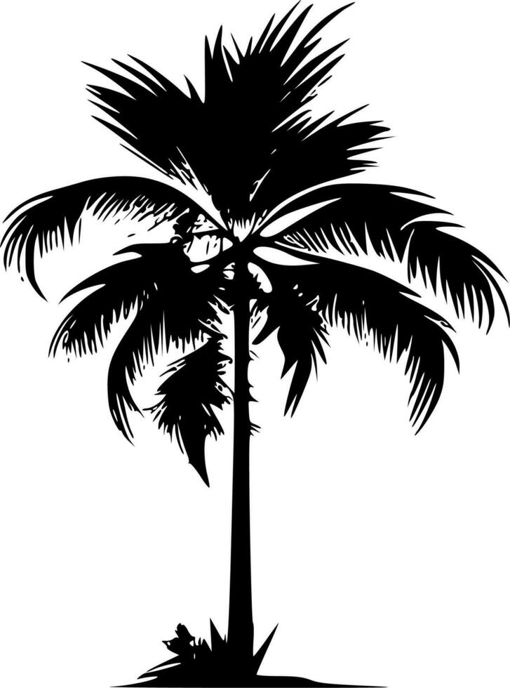 Palm Tree, Minimalist and Simple Silhouette - Vector illustration