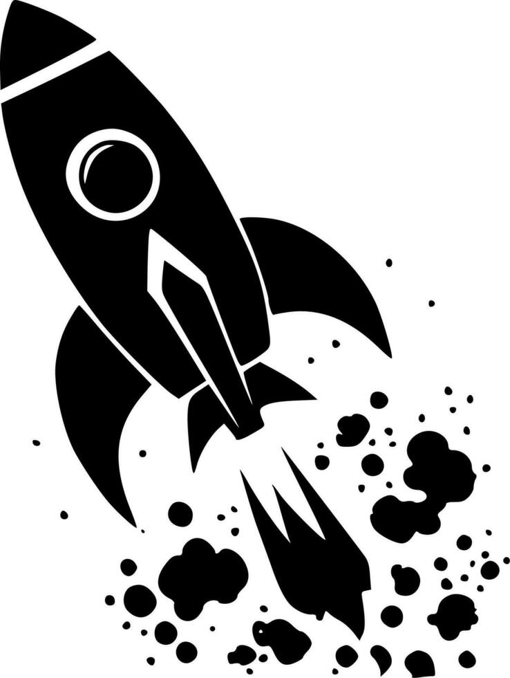 Rocket, Minimalist and Simple Silhouette - Vector illustration