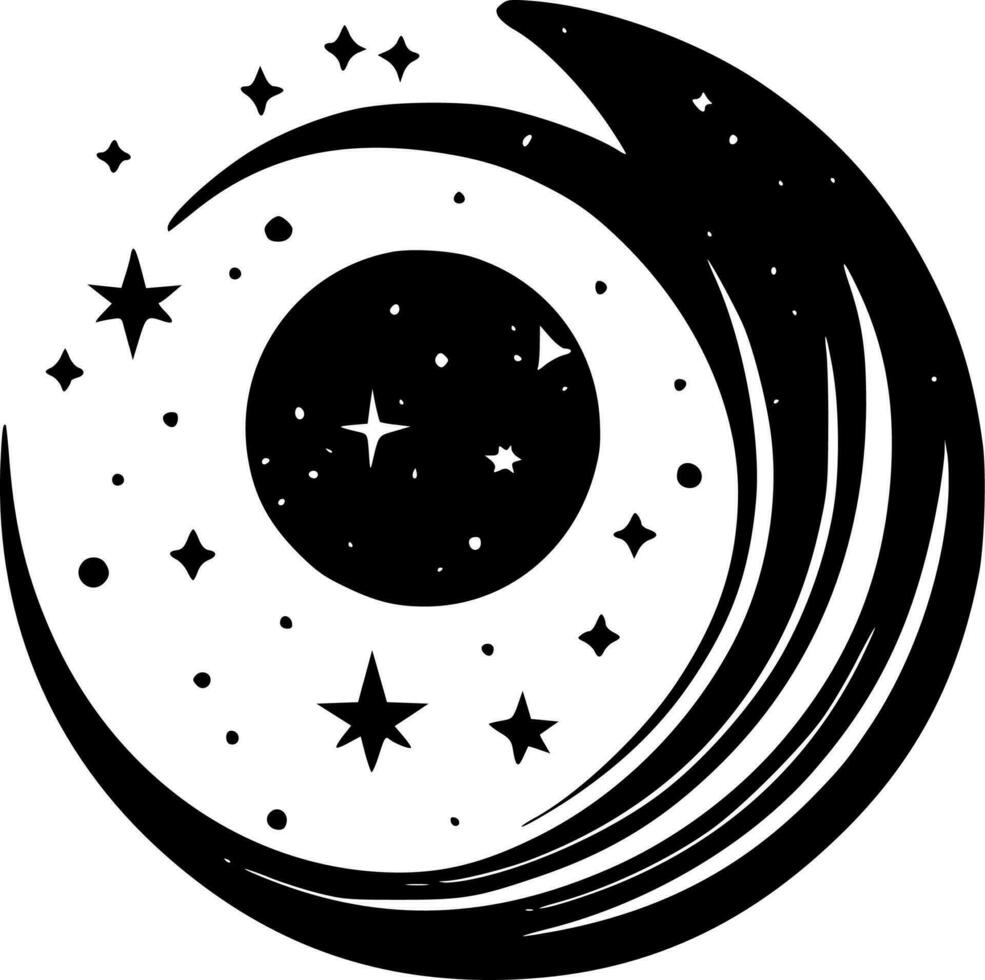 Celestial - Black and White Isolated Icon - Vector illustration