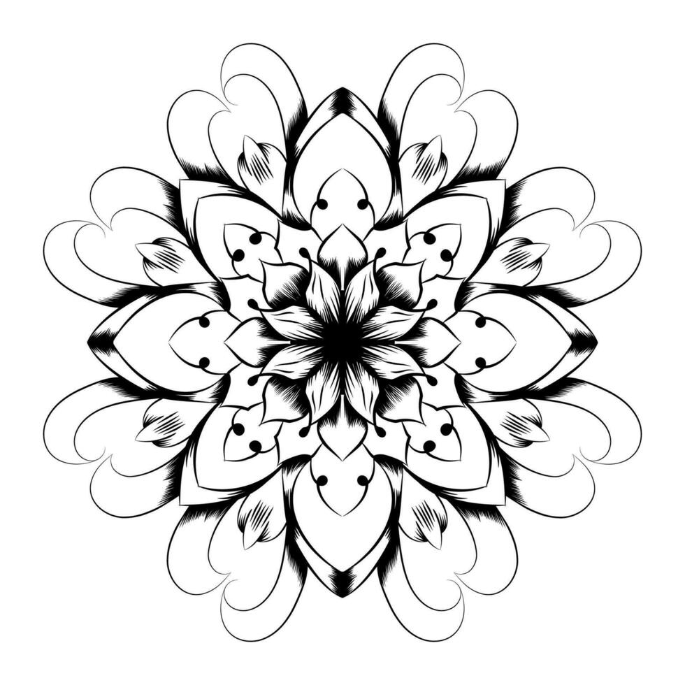 mandala black element decoration pattern illustration vintage vector