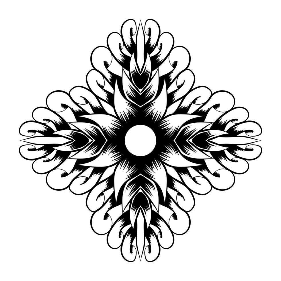 mandala black element decoration pattern illustration vintage vector