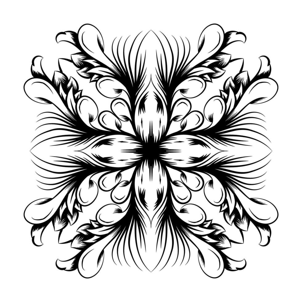 mandala black element decoration pattern illustration vintage vector
