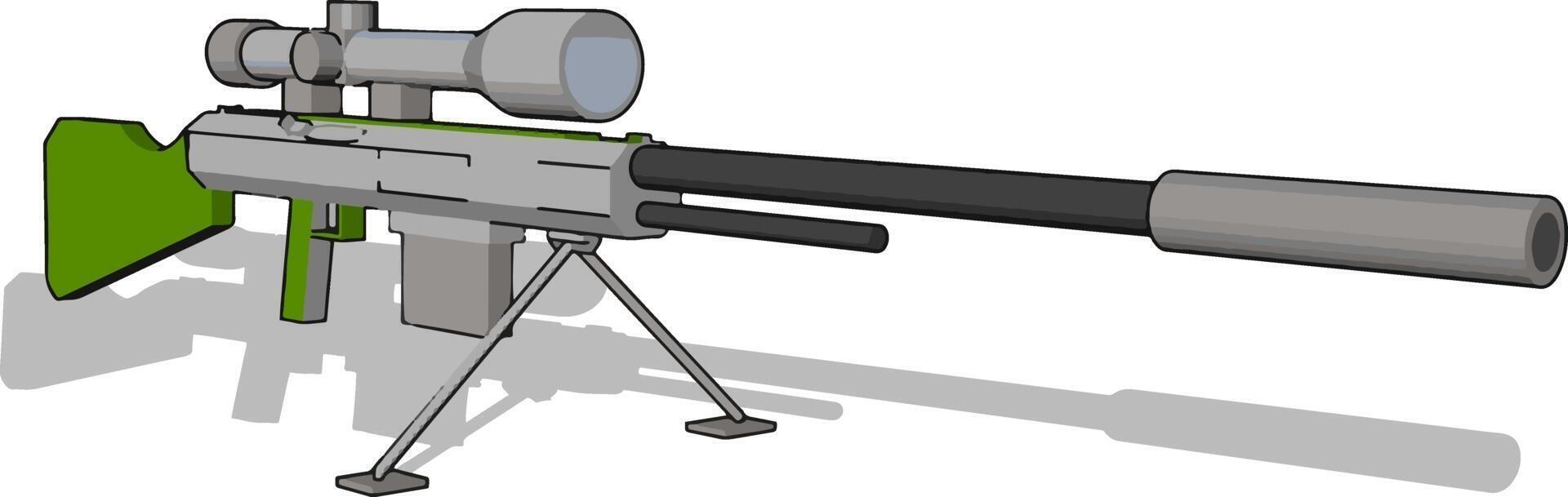 Sniper rifle, illustration, vector on white background.