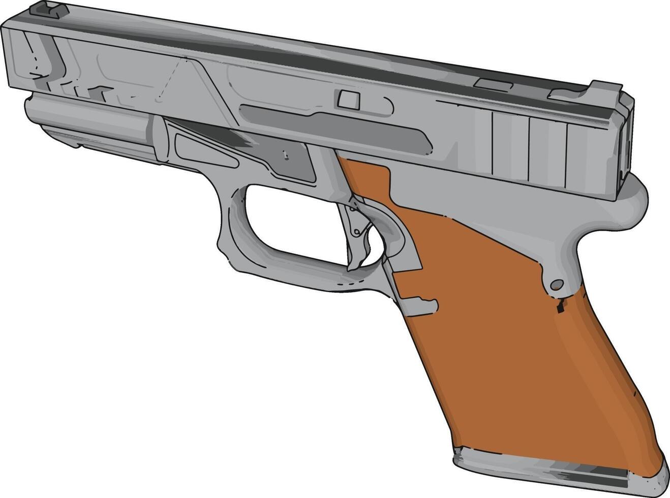 modelo de una pistola, ilustración, vector sobre fondo blanco.