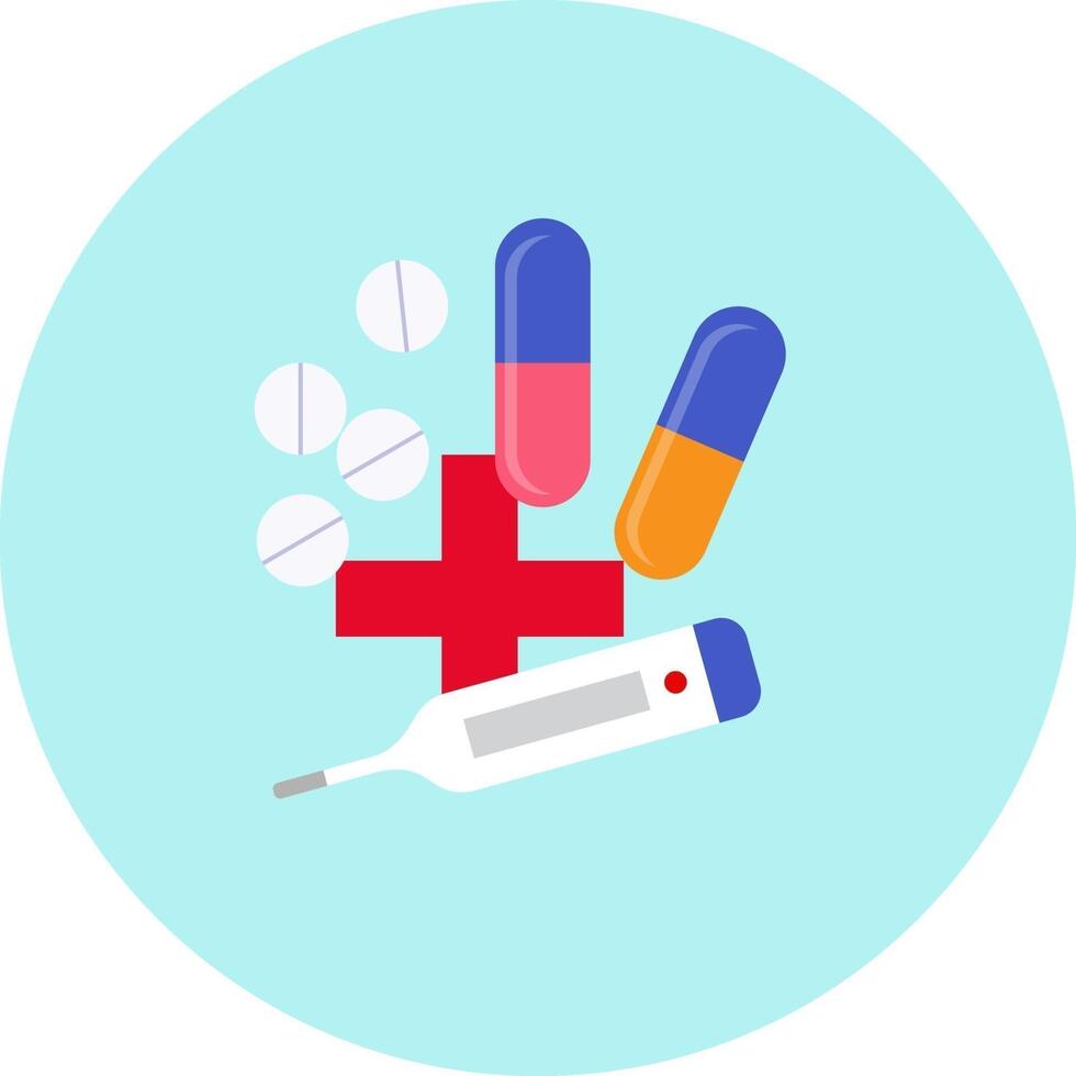 Medicine pills, illustration, vector on a white background.