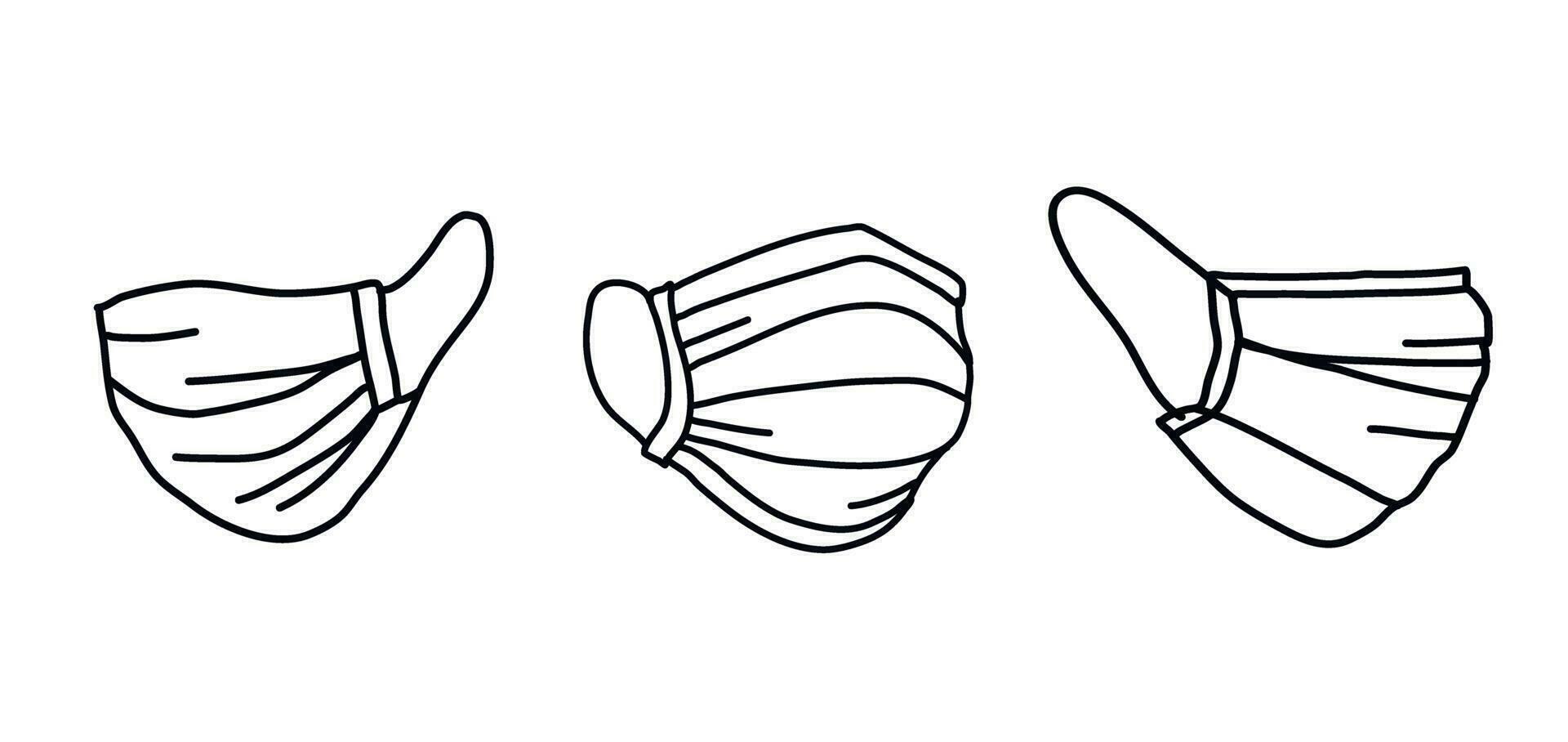 set of medical masks. vector illustration