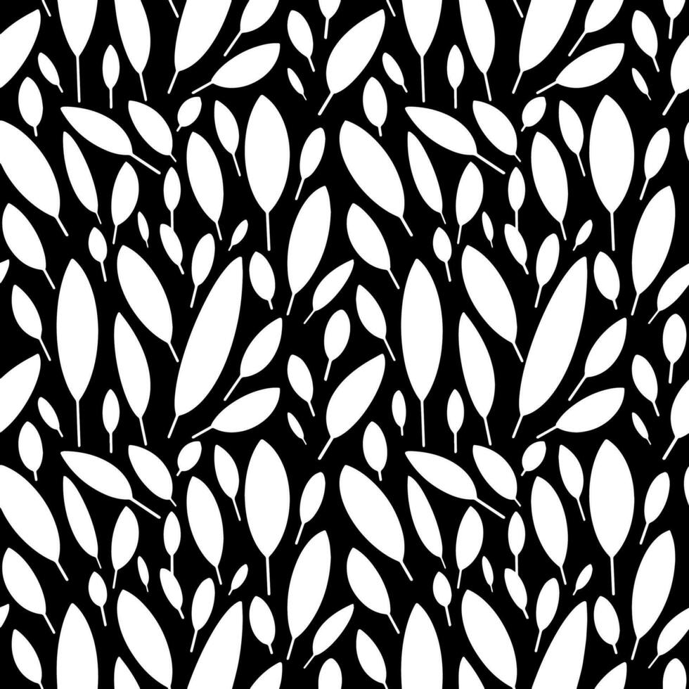 Black and white feathers pattern vector