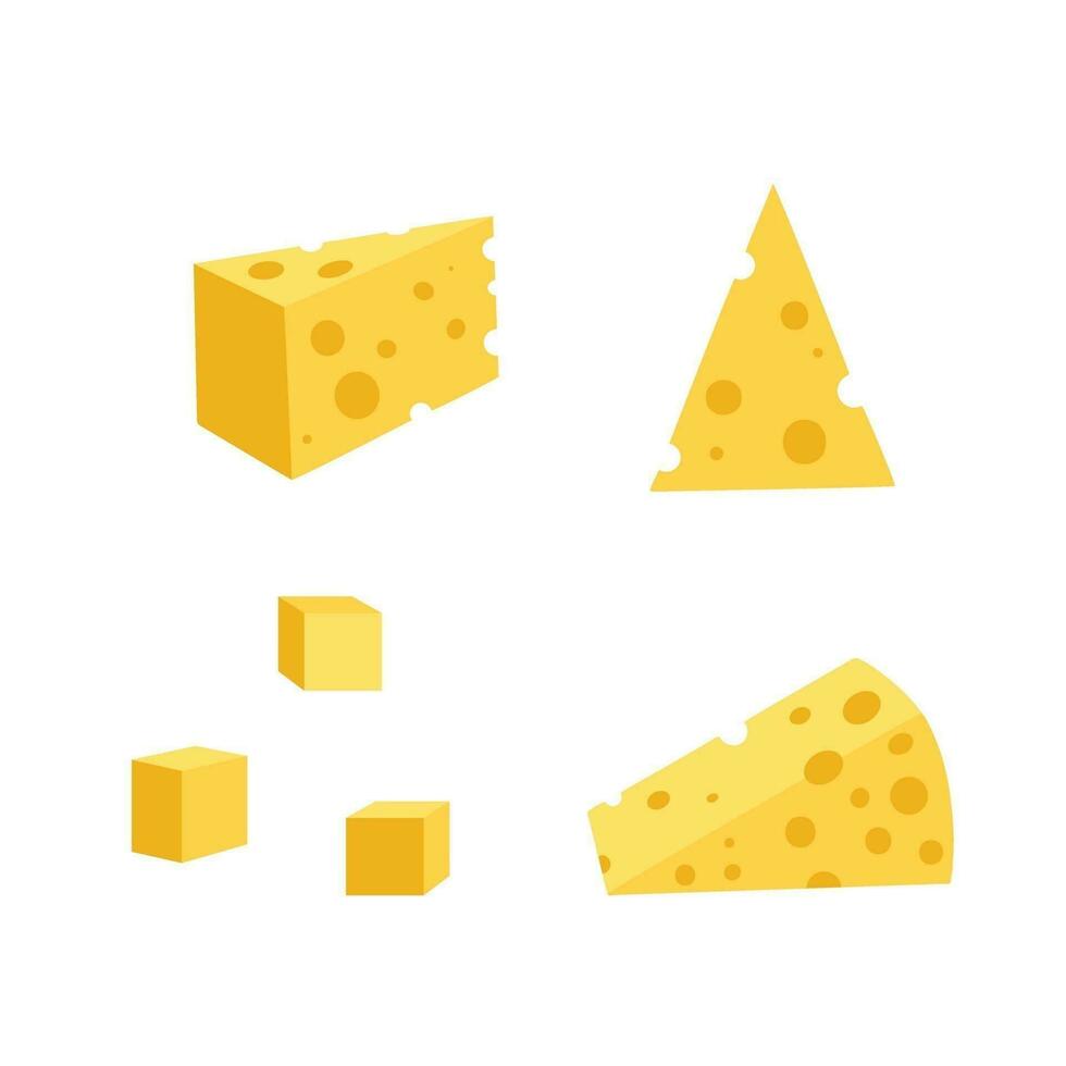 Set of cheeses vector