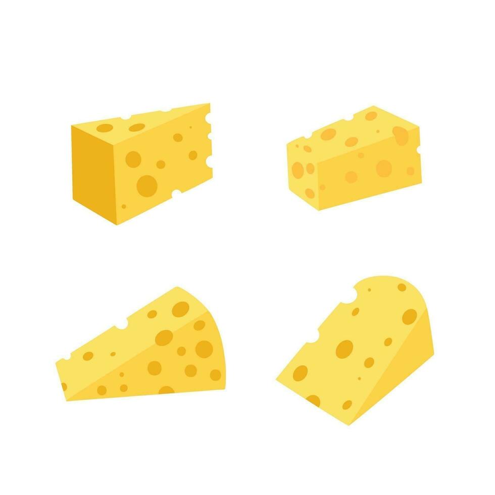 Set of cheeses vector