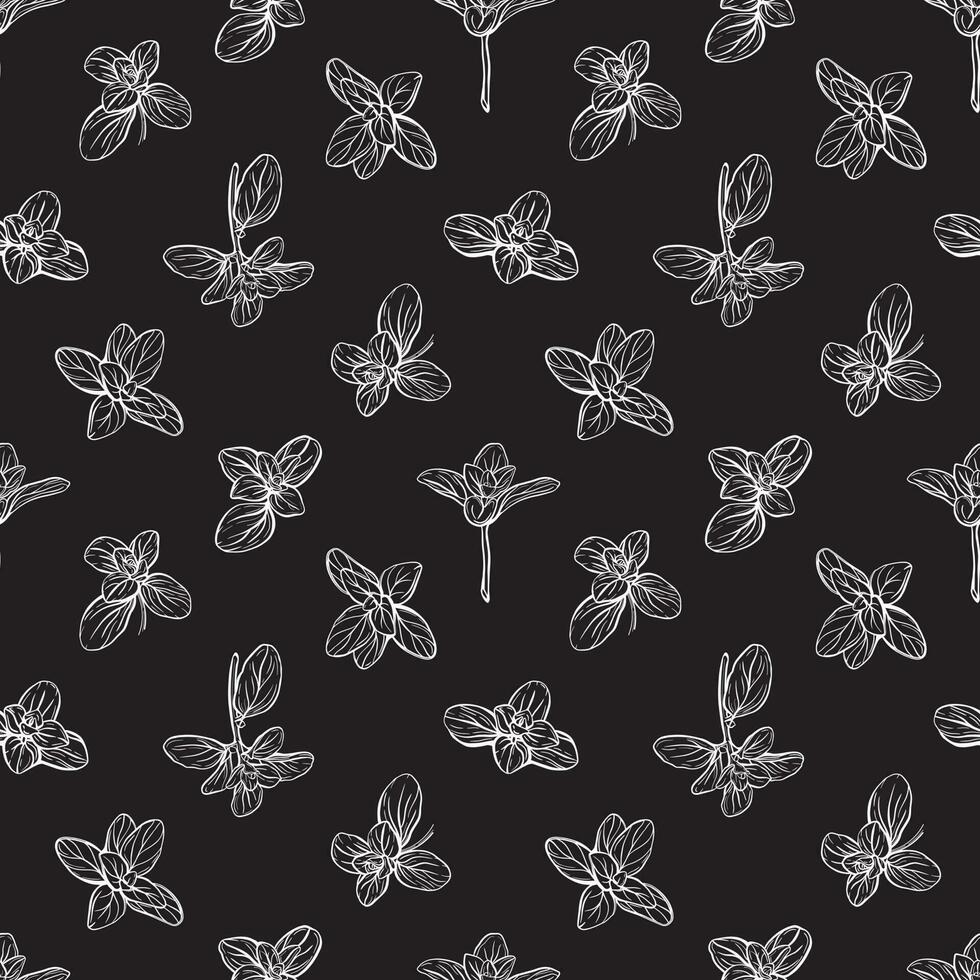 Herb seamless pattern hand drawn illustration vector