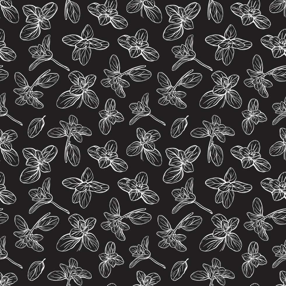 Herb seamless pattern hand drawn illustration vector