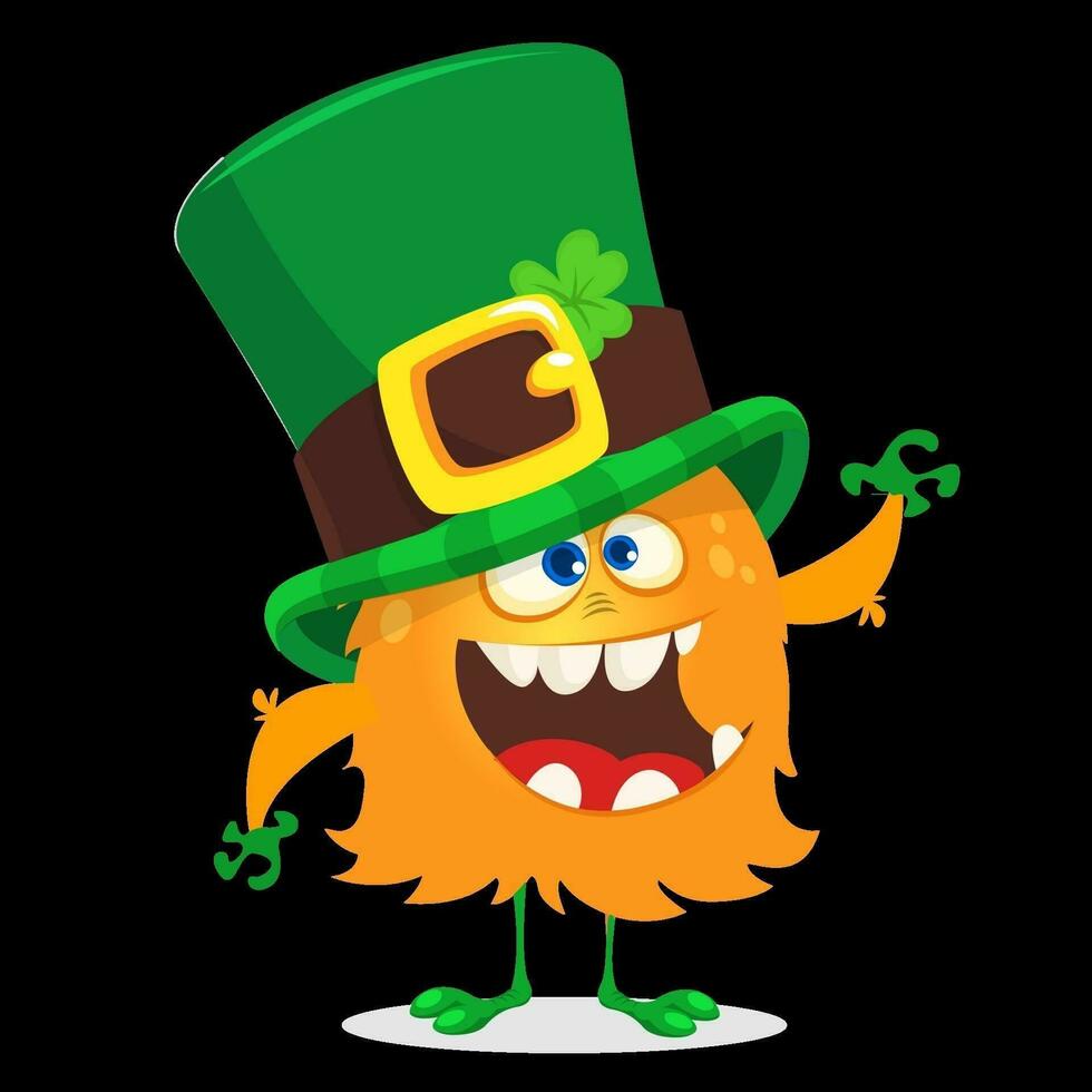 Vector illustration of monster leprechaun