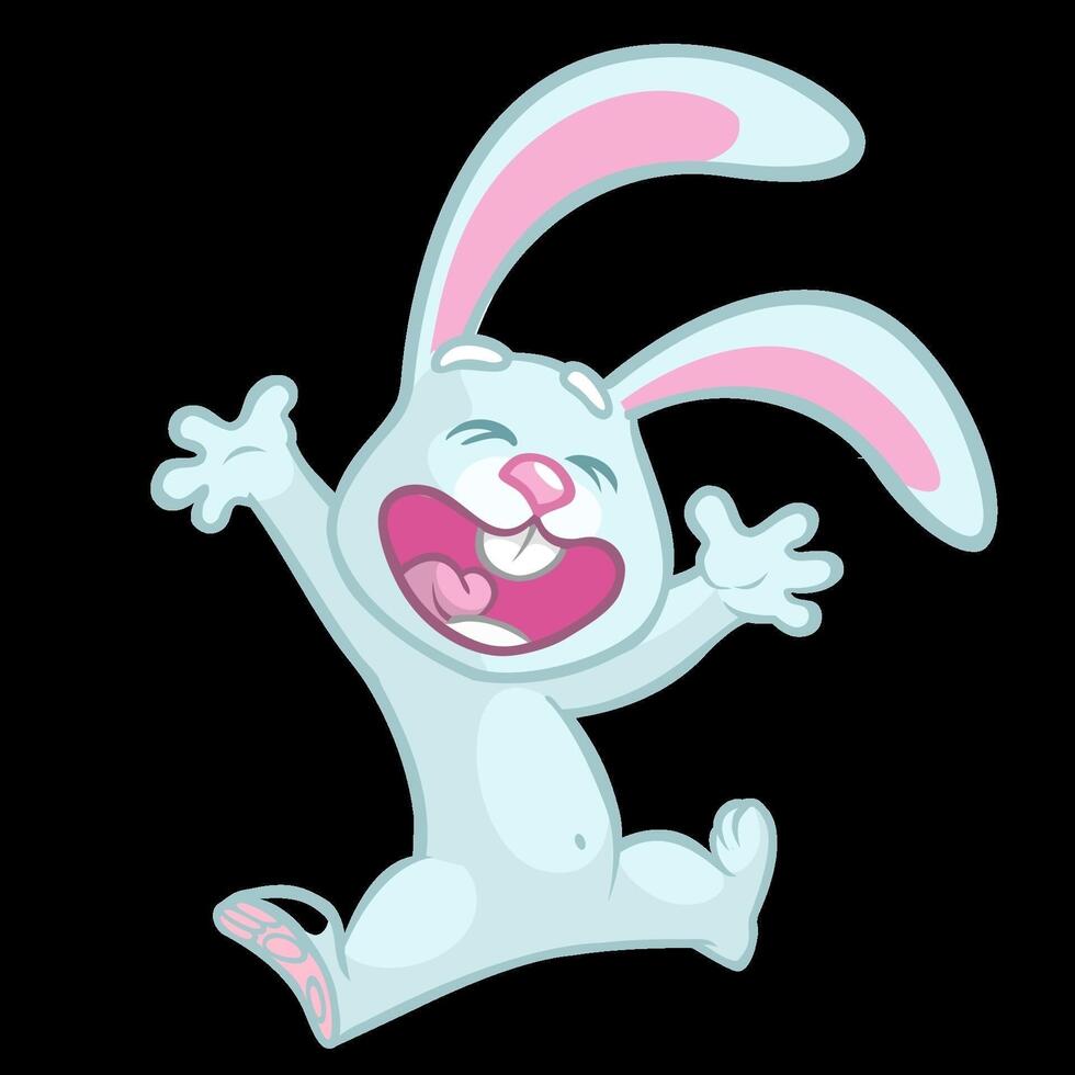 Cheerful cartoon bunny character vector