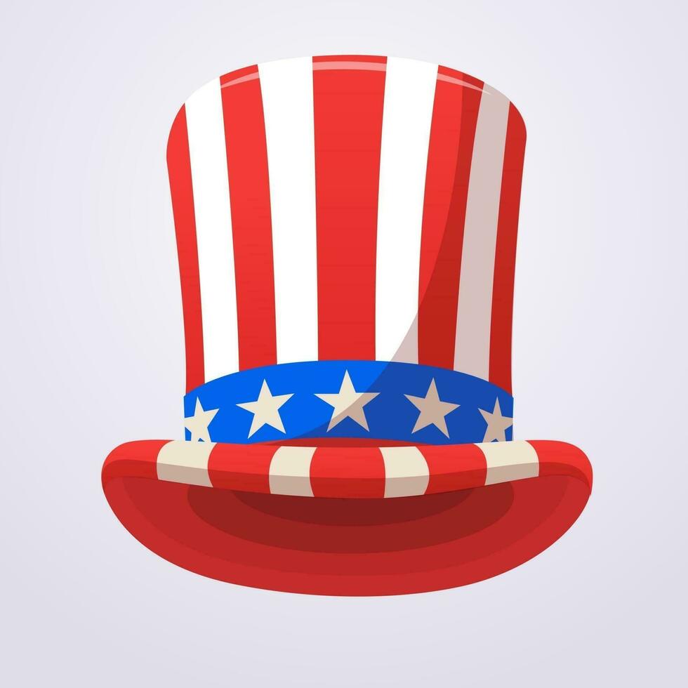 Uncle Sam top hat icon. Cartoon illustration for American Independence
