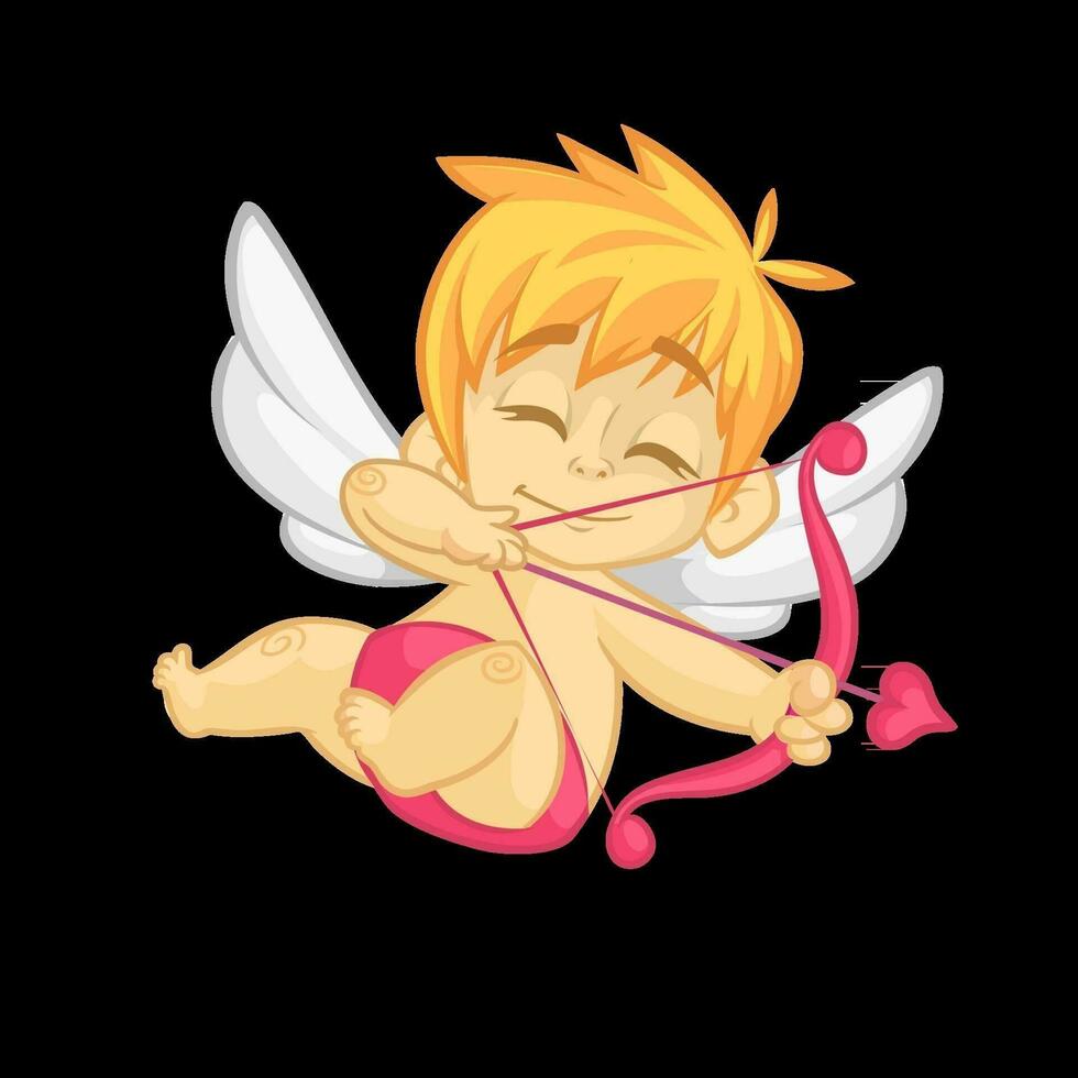 Funny cartoon cupid with bow and arrows for St Valentine Day vector