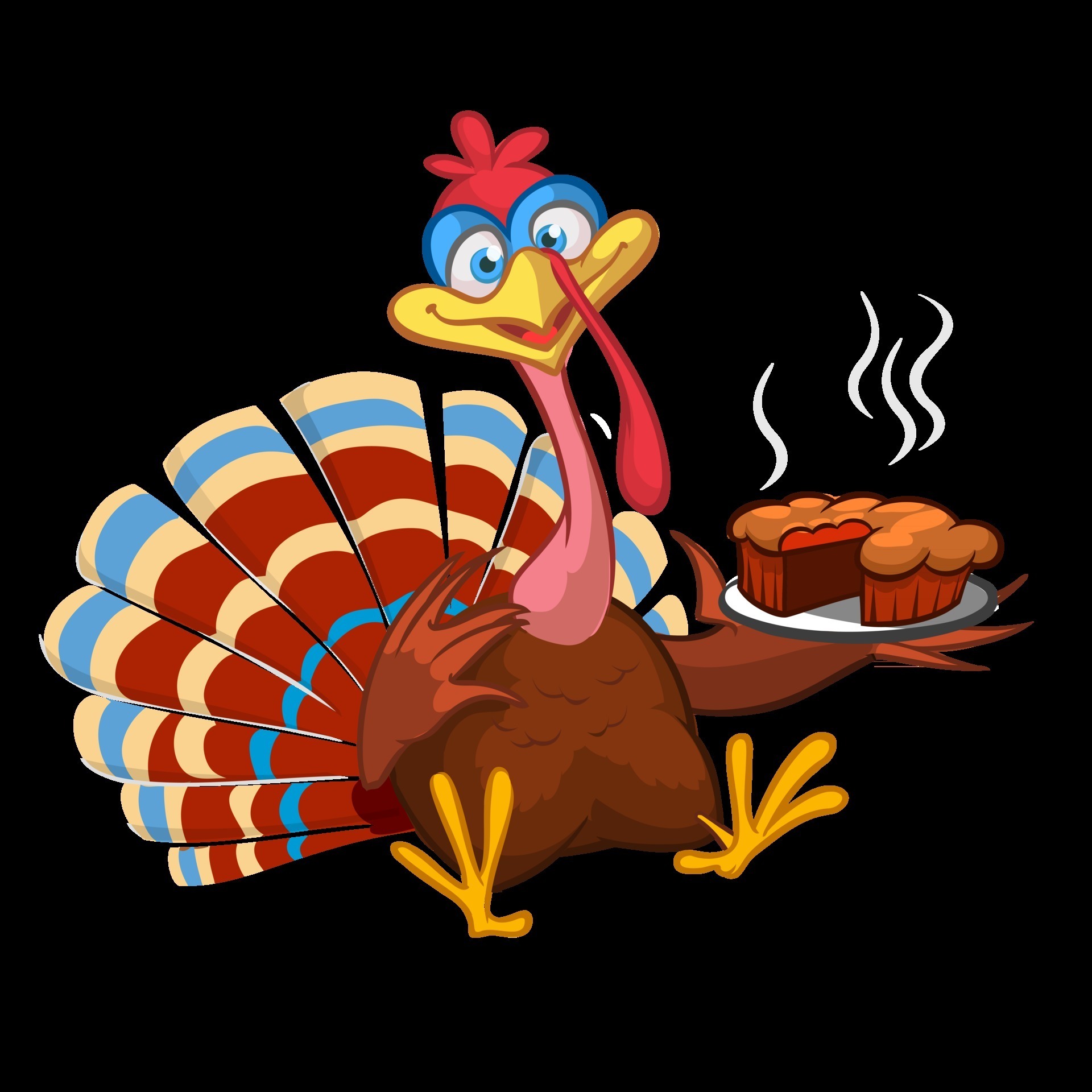 turkey eating pie clipart border