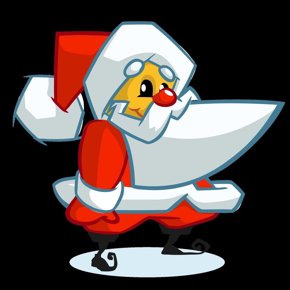 Cartoon Santa character with cheerful expression vector