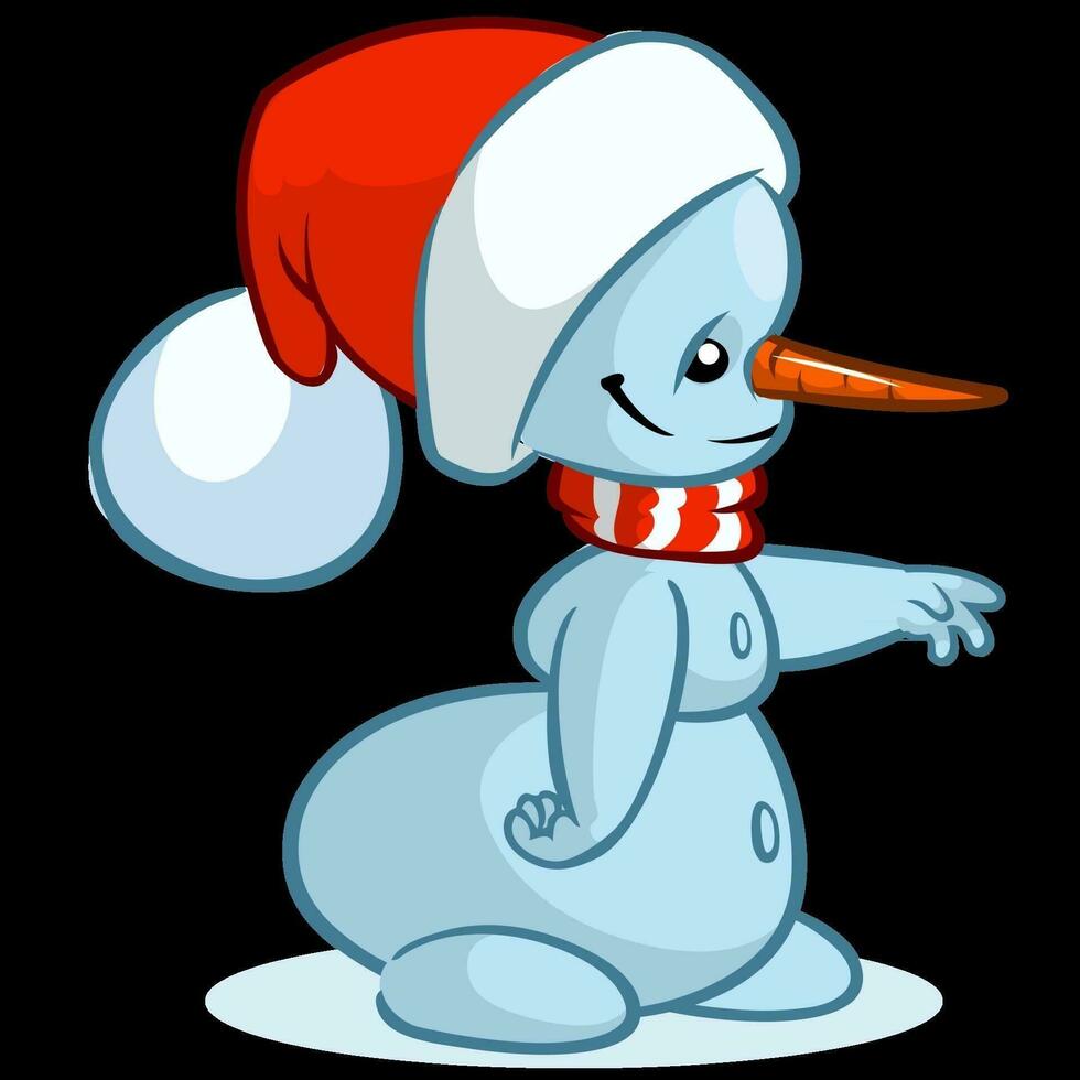Cartoon snowman. Christmas snowman  illustration vector