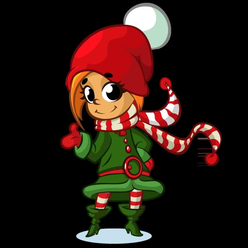 Cartoon Christmas elf. Vector illustration