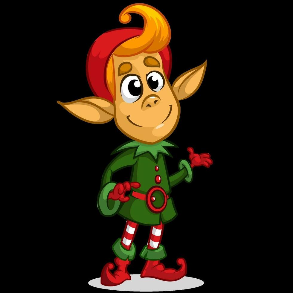 Cartoon Christmas elf. Vector illustration