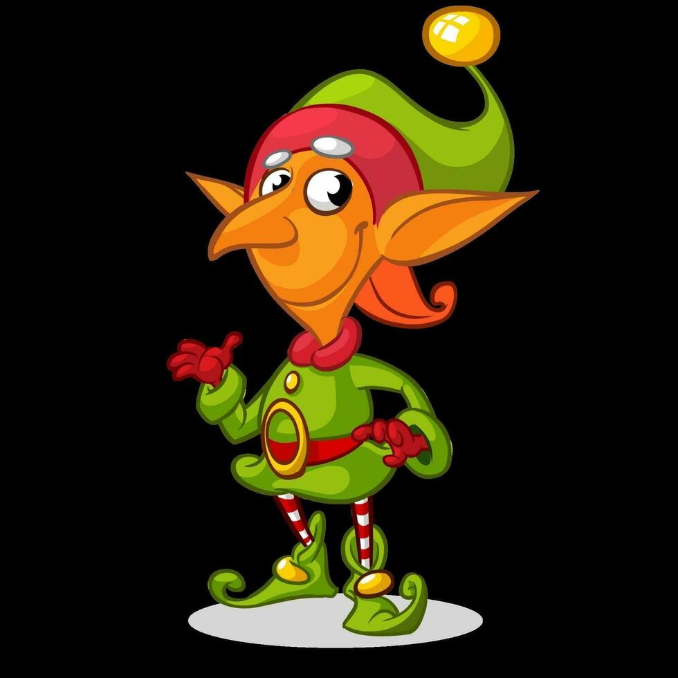 Cartoon Christmas elf. Vector illustration