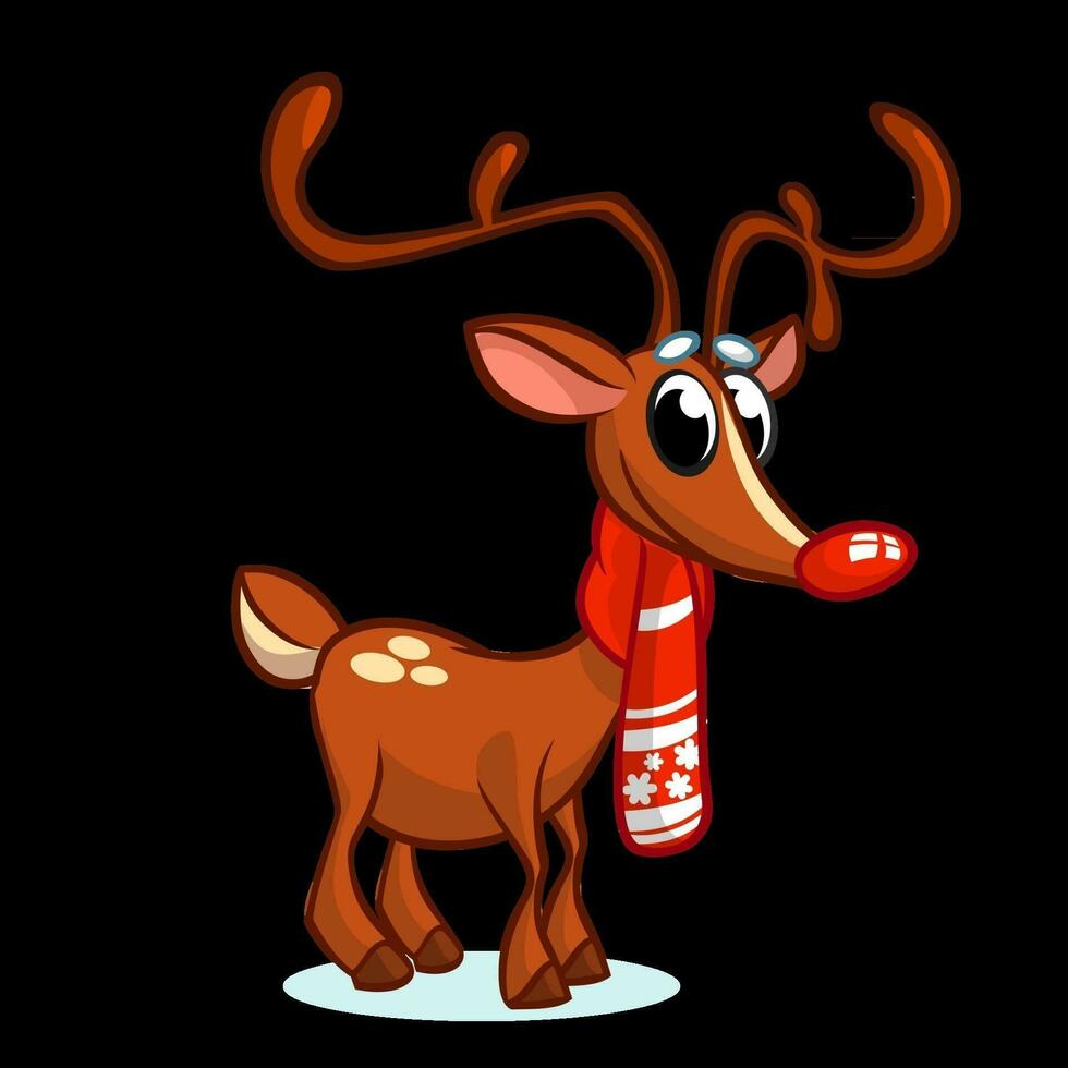 dibujos animados Navidad reno con rojo nariz. vector ilustración