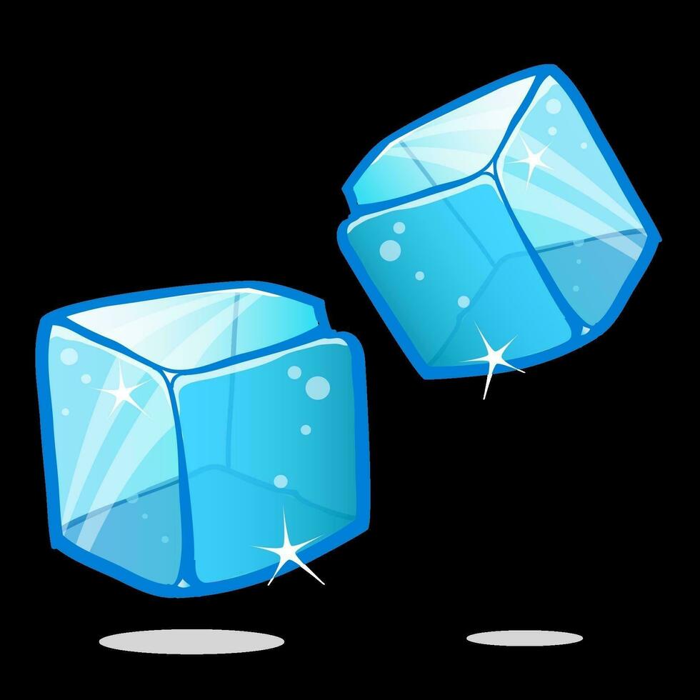 Cartoon ice cubes illustration vector