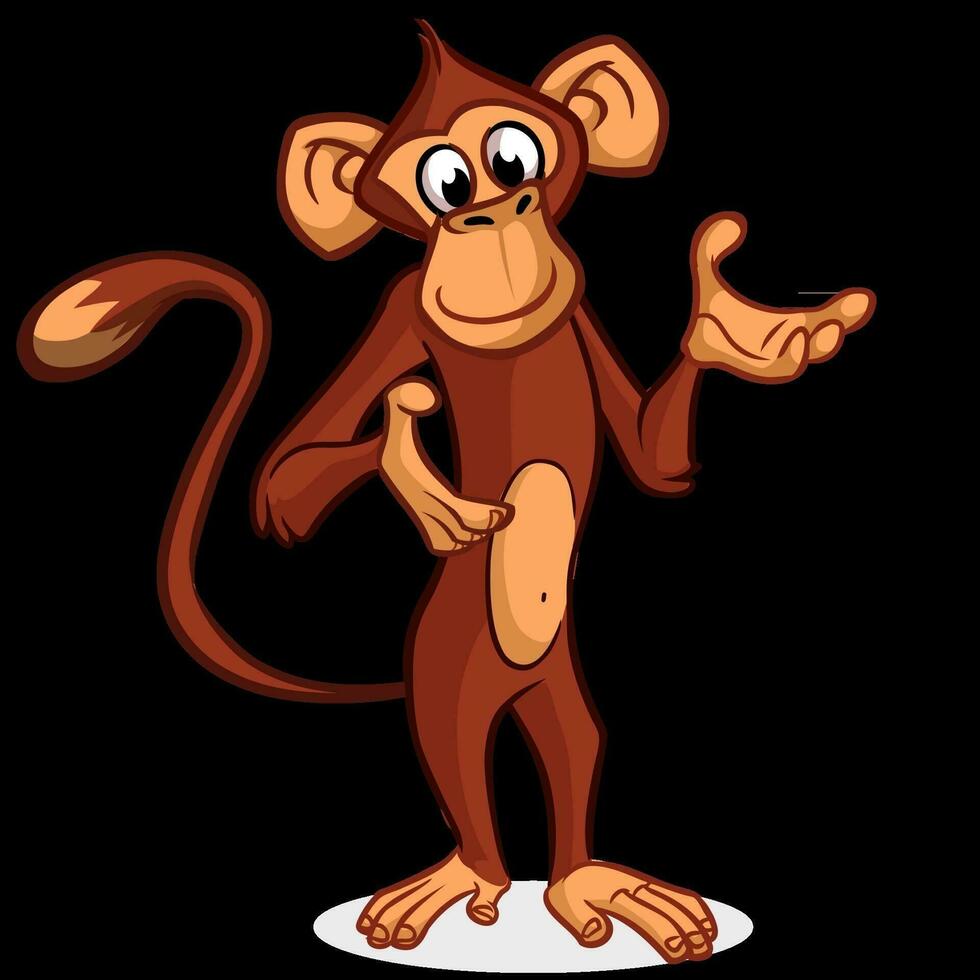 Cartoon chimpanzee monkey. Vector illustration of isolated