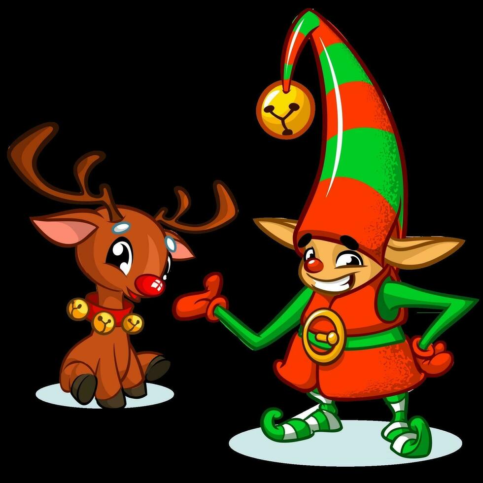 Cartoon Christmas elf. Vector illustration