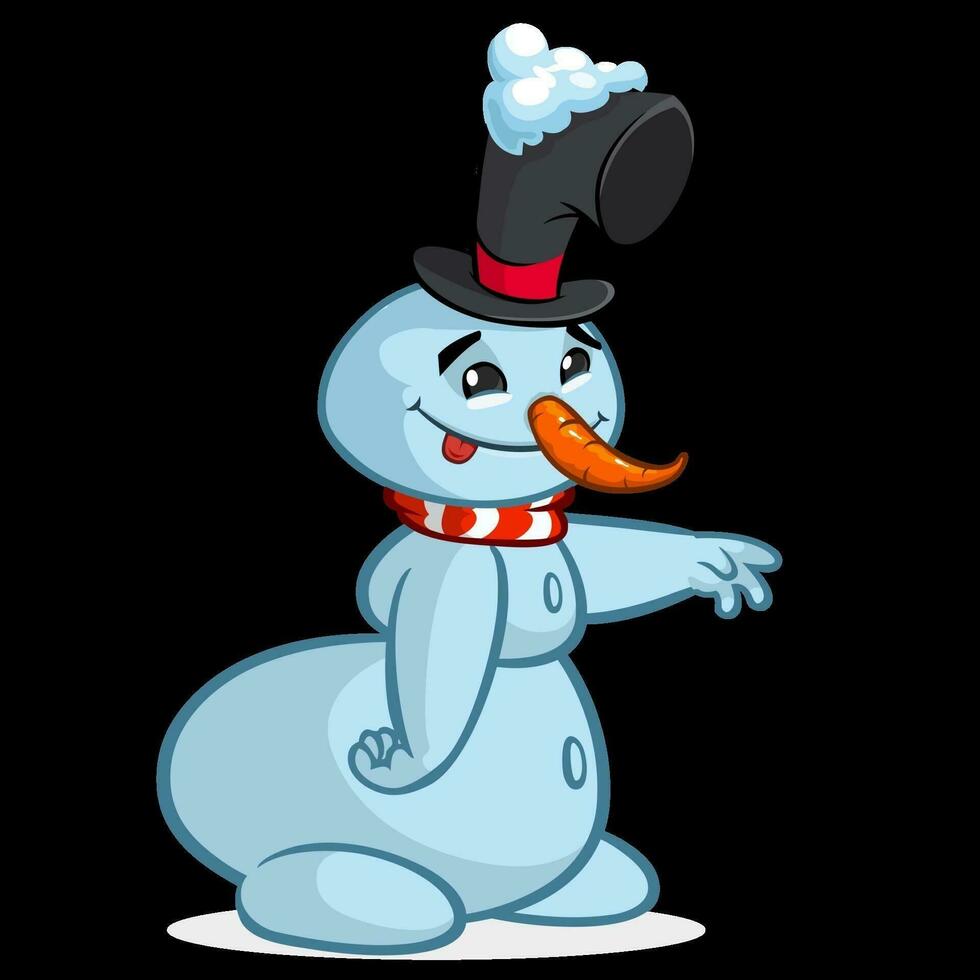 Cartoon snowman. Christmas snowman  illustration vector