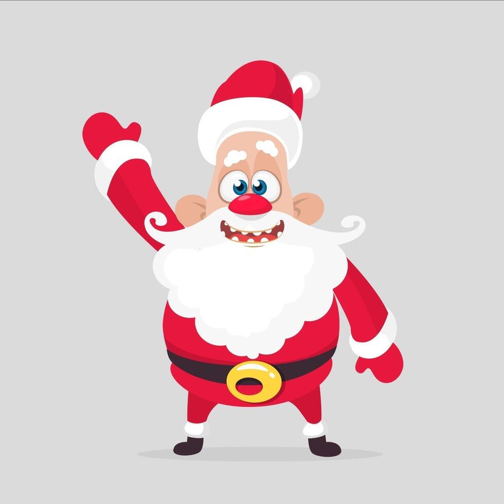 Cartoon Santa Claus waving happily vector