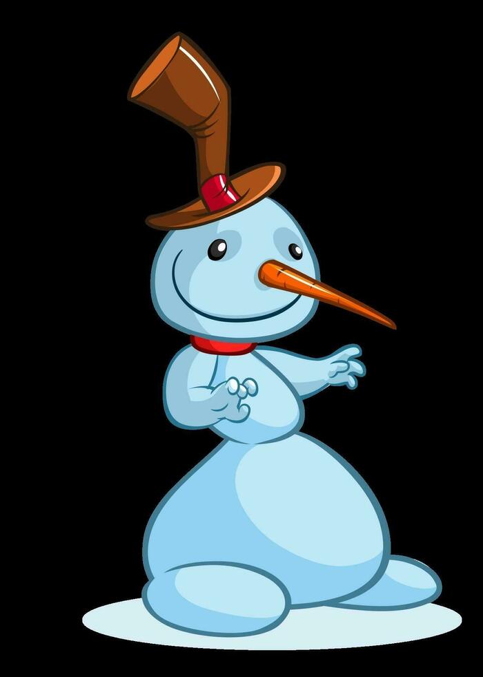 Cartoon snowman. Christmas snowman  illustration vector