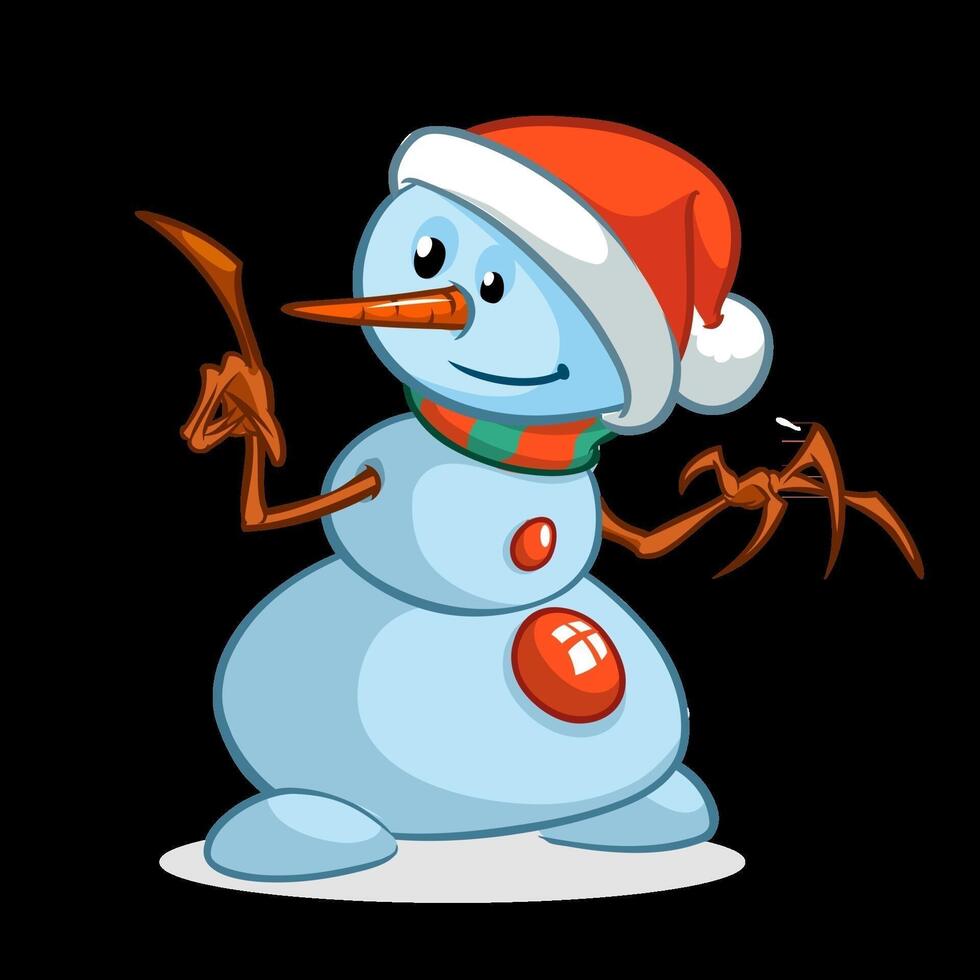 Cartoon snowman Christmas vector illustration